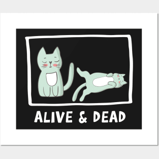 Schrödinger's cat Dead and Alive. Quantum Physics Posters and Art